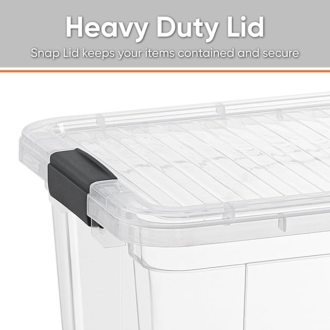 Superio Storage Bins with Lids- 2 Pack, 1.85 Qt Clear Boxes - Image 4