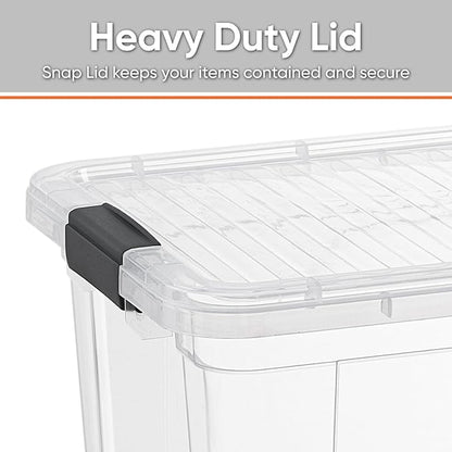 Superio Storage Bins with Lids- 2 Pack, 6.6 Qt Clear Boxes - Image 4