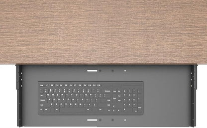 JINGCHENGMEI Sliding Keyboard Tray Under Desk, Pull-Out Keyboard and Mouse Tray - Image 3