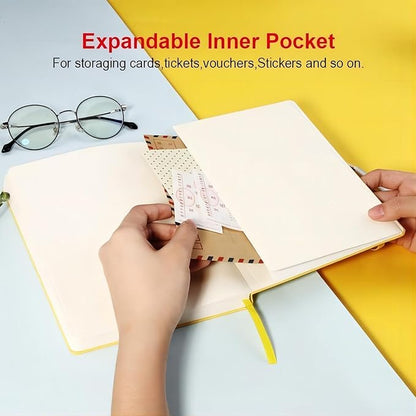 POPRUN A5 Lined Journal Notebooks, Leather Hardcover Thick Notebook - Image 4