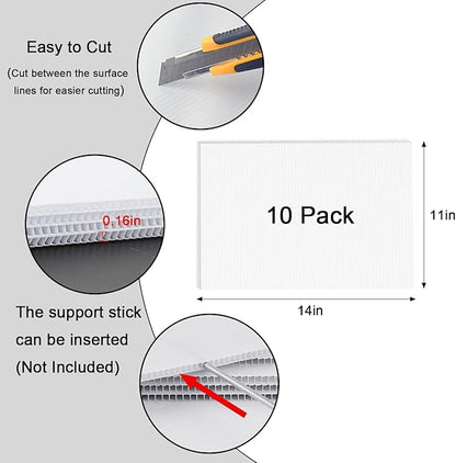 Poster Board 11" x 14", 10 Pack White Corrugated Plastic Board, 3/16 Inches - Image 6