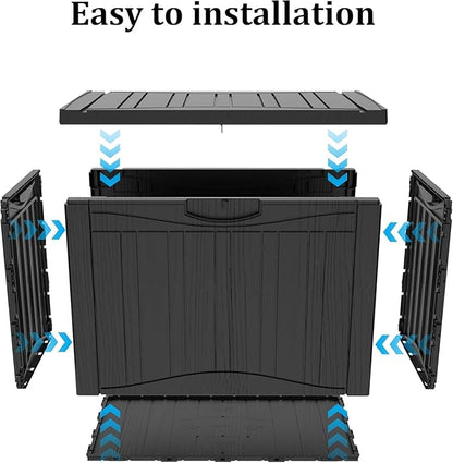 Yardgrace 50 Gallon Plus Outdoor Storage Box, Waterproof Resin Deck Box - Image 7