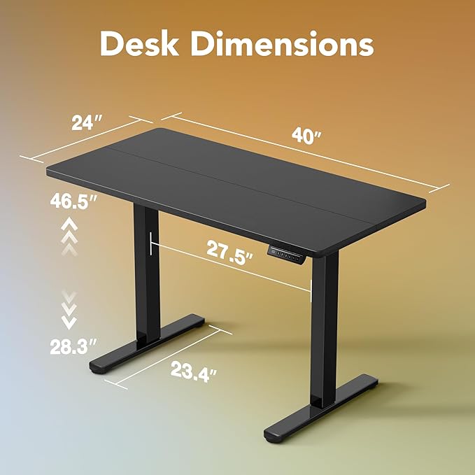 HUANUO Electric Standing Desk, 40 x 24 Inch Height Adjustable Computer Desk - Image 2