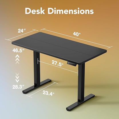 HUANUO Electric Standing Desk, 40 x 24 Inch Height Adjustable Computer Desk - Image 2