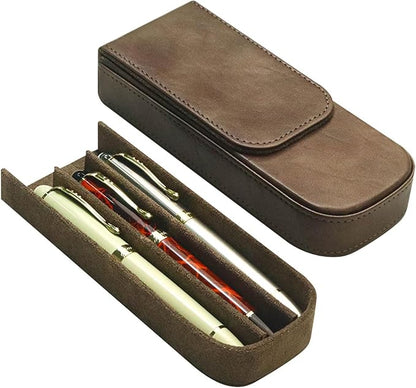MIVLXLX Leather Triple Pen Case Pencil Pouch Holder - Image 6