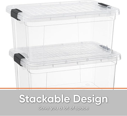 Superio Storage Bins with Lids- 2 Pack, 1.85 Qt Clear Boxes - Image 3