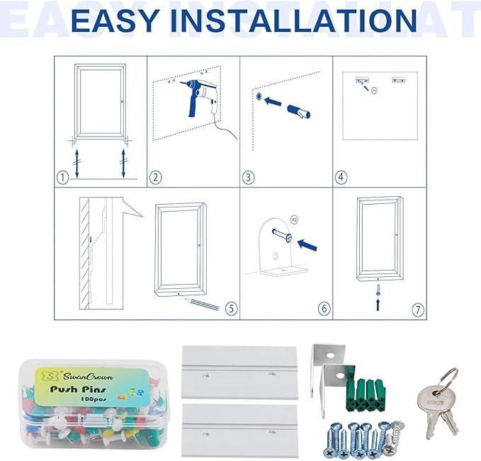 S SWANCROWN Outdoor Bulletin Board Weatherproof 36x24in, Enclosed Bulletin - Image 4