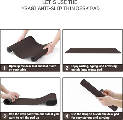 YSAGi Non-Slip Leather Desk Pad L Size, Waterproof Laptop Computer Desk - Image 6