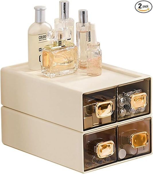 DETEIN 2PACK Stackable Desktop Storage Organizer Plastic Desk Organizer by DETEIN
