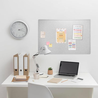 Bulletin Board, 36 x 24 Inches Felt Pin Board, Cork Alternative - Image 7