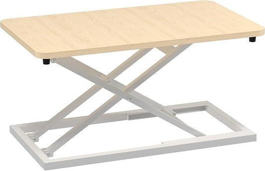 Decoholic Light Wood Small Single 24 inch Scissors Lift Keyboard and Mouse Riser by DECOHOLIC