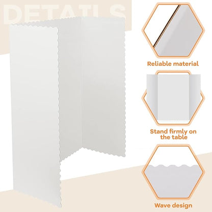 Henoyso 8 Pcs 14 x 22 Inch White Trifold Poster Board Large Tri Fold - Image 3