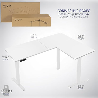 VIVO Electric Corner 63 x 55 inch L-Shaped Standing Desk, Memory Height - Image 6