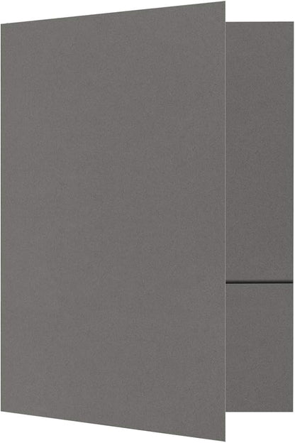 LUXPaper 9" x 12" Presentation Folders | Two Pocket | Smoke Gray | 100lb. Cover by LUXPaper