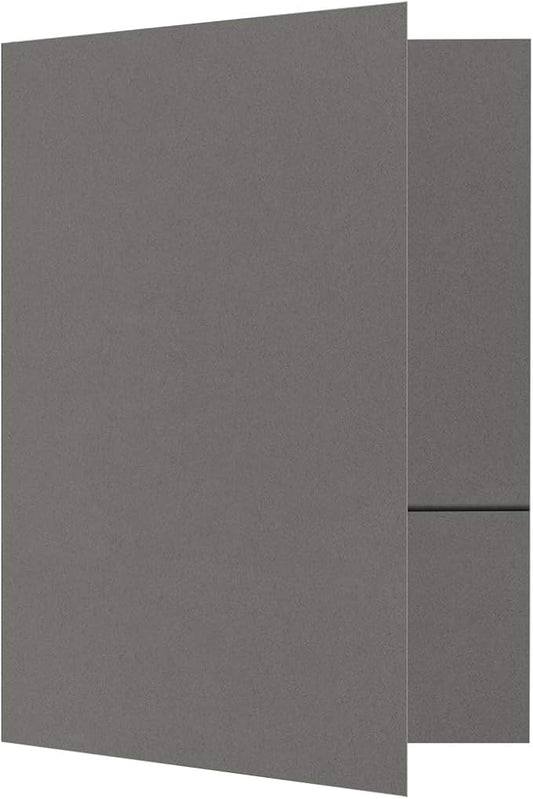 LUXPaper 9" x 12" Presentation Folders | Two Pocket | Smoke Gray | 100lb. Cover by LUXPaper