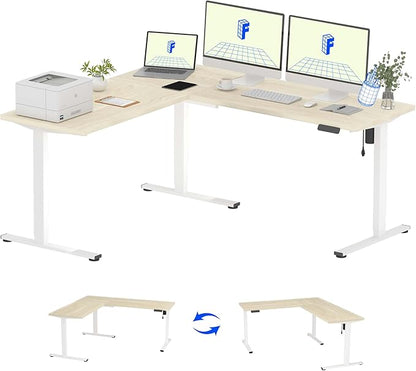 FLEXISPOT L Shaped Standing Desk, 71 x 63 Inch Electric Height Adjustable by FlexiSpot