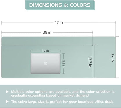 Aothia Leather Desk Pad Protector, Office Desk Mat, Large Mouse Pad, Laptop - Image 3