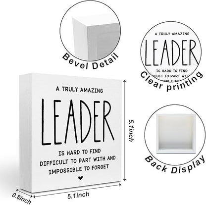 Leader Appreciation Gifts Leadership Gifts, Inspirational Office Decor Wooden - Image 2