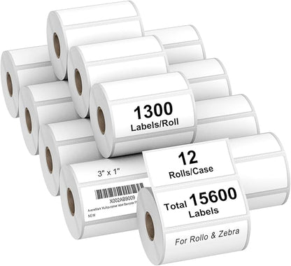 AveneMark 12 Rolls 3" x 1" Direct Thermal Labels by AveneMark