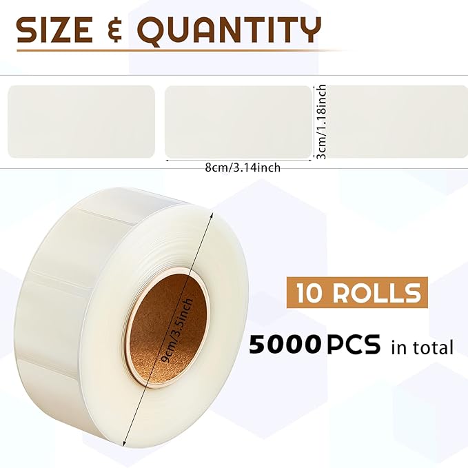 Zonon 2500 Pcs Clear Labels Label Protector Clear Stickers Wafer Seals - Image 2