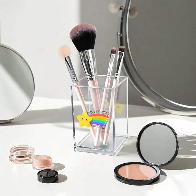 Vgrti Didn't Cry at Work Today Acrylic Cosmetic Pencil Pen Holder Cup, Funny - Image 3
