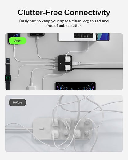 Belkin GaN Charging Station 70W, 7-in-1 Dual USB C Charger w/ 3X AC Outlets - Image 6