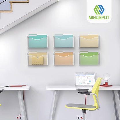 MINDEPOT Wall File Organizer, Hanging Wall Mounted File Folder Binder Holder - Image 7