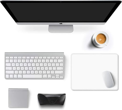 Auhoahsil White Mouse Pad, 12 x 10 Inch Square Mousepad, 3mm Thick Rubber Mouse - Image 3