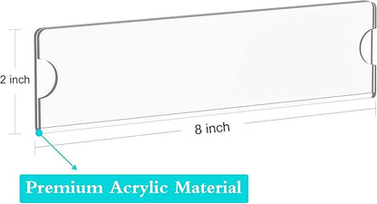 Richboom Acrylic Wall Name Plate Holder, 2x8 Inch, 60 Pack Clear Acrylic Sign - Image 2