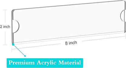 Richboom Acrylic Wall Name Plate Holder, 2x8 Inch, 5 Pack Clear Acrylic Sign - Image 2