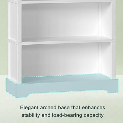 TVU 5-Tier Wooden Book shelf, Floor-Standing Display Bookcase, Farmhouse Style - Image 7
