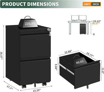 TEEALUBAN 2 Drawer File Cabinet - Image 2