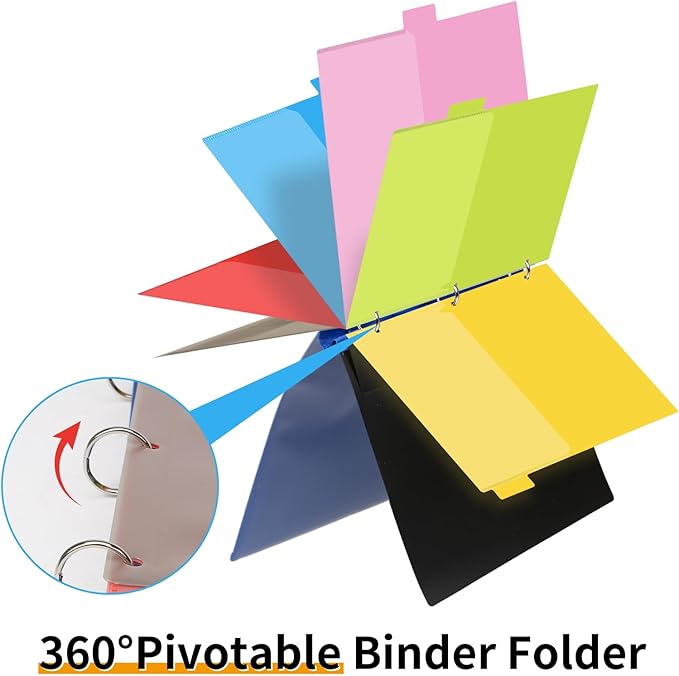 Tashkummy 360 Pivotable Project Organizer, 2 Pack 3 Ring Binder - Image 4