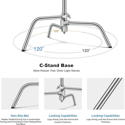 Soonpho Adjustable 10ft/3.3m Heavy Duty Light Stand - Image 3
