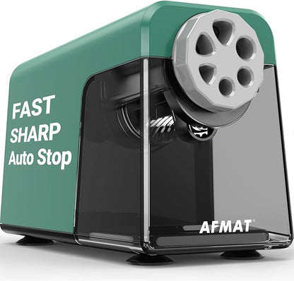 AFMAT Heavy Duty Electric Pencil Sharpener, 6 Holes, Auto Stop Pencil Sharpeners by AFMAT