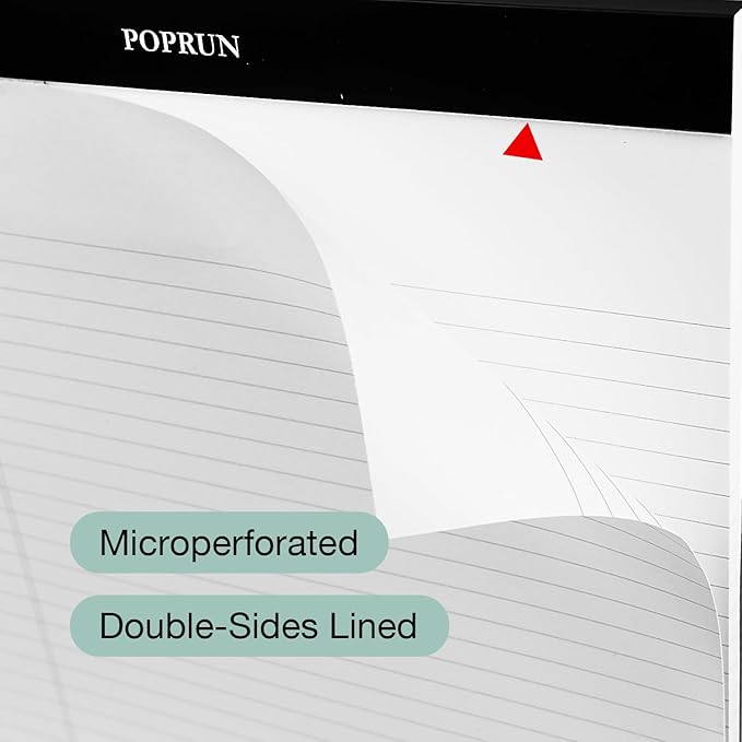 POPRUN White Legal Pads 8.5 x 11.75 College Ruled, 100GSM Writing Paper Pad - Image 5