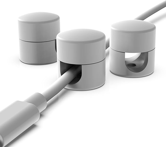 ICONIT Cable Anchors for Desk Organization White | Premium Aluminum Cord by ICONIT