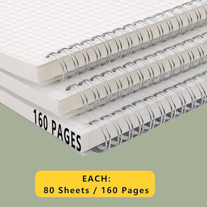 WRENBEN A5 Spiral Notebook 120gsm Graph Paper Notebook 160 Pages Per Hardcover - Image 5