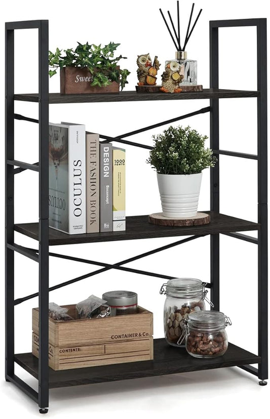 CAPHAUS 3 Tier Small Bookshelf, 24 Inch Width Free Standing Shelf, Bookcase by CAPHAUS