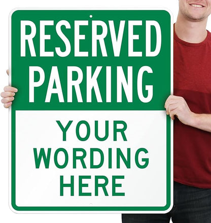 SmartSign 30 x 24 inch Custom “Reserved Parking” Metal Sign - Image 6