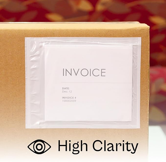 PSBM 1000 PCS 7.5 x 5.5 Inch Clear Blank Packing List Envelopes, Shipping - Image 7