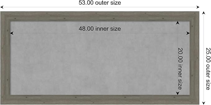 Amanti Art Grey Framed Magnetic Board 25x53 Oversize Vision Board - Image 3