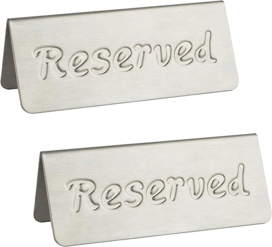 2 Pack Small Reserved Table Signs by MATIMASU