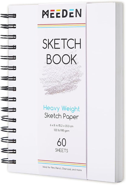 MEEDEN 6"x8" Sketchbook Paper Pad: 122lb/180gsm Spiral Bound Art Sketch Book by MEEDEN