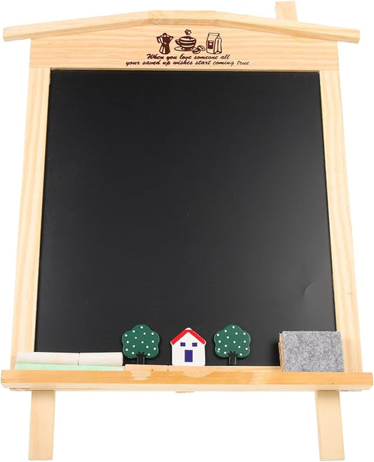 ADOCARN Wooden Tabletop Chalkboard Small Blackboard Reusable Desktop Message by ADOCARN