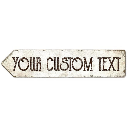 Rustic Custom Sign, Personalized Left Directional Metal Composite Street Sign by SigoSigns