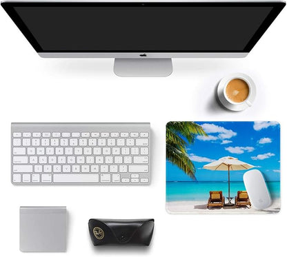 Auhoahsil Mouse Pad, 12 x 10 in Beach Theme Computer Mouse Pad - Image 3