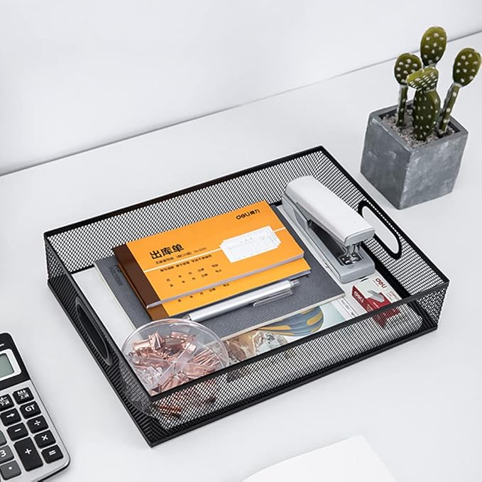 EsOfficce 2Pcs Desk Drawer Organizer, Stable Metal Mesh Desk Storage Tray - Image 5