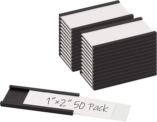 Realth C Channel Magnetic Label Holders 50 Pack 1'' x 2'' by Realth