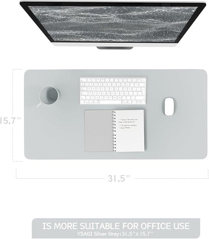 YSAGi Non-Slip Leather Desk Pad, Waterproof Laptop Computer Desk Keyboard Mat - Image 3